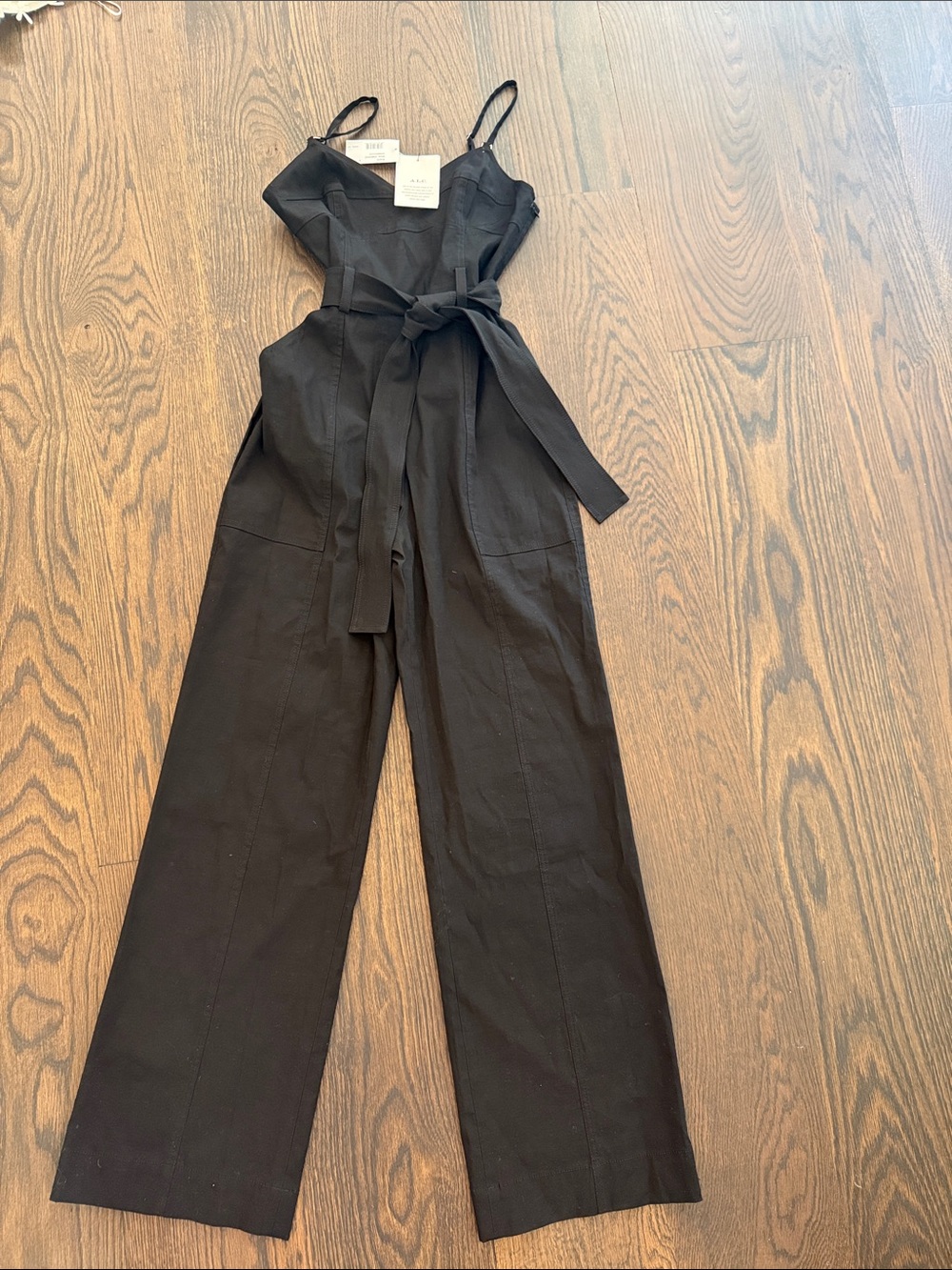 A.L.C. Black Cutout Wide-Leg Tie-Waist Jumpsuit